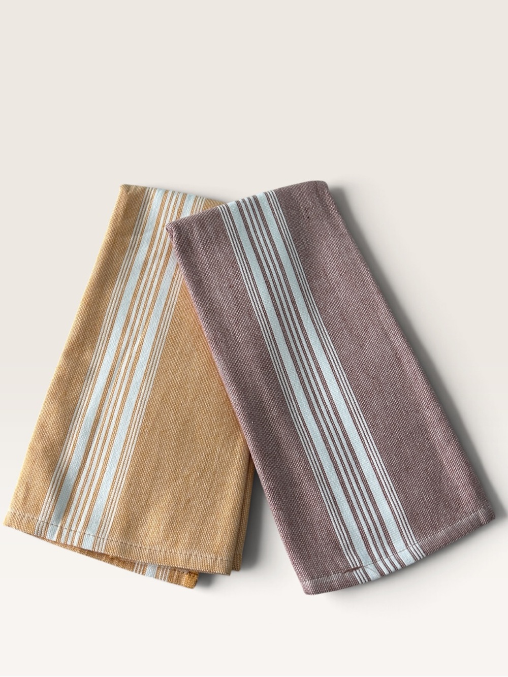 Our Table Striped 100% Turkish Cotton Kitchen Tea Towels - Set of 2 NWOT